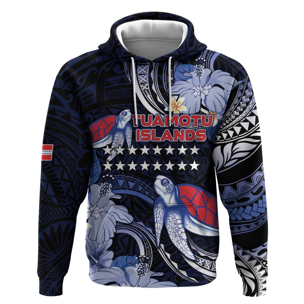 Tuamotu Islands Hoodie Polynesian Pattern With Turtle