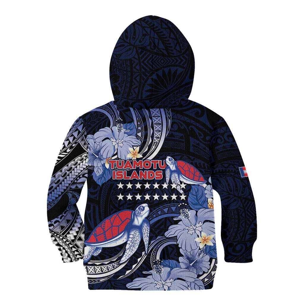 Tuamotu Islands Kid Hoodie Polynesian Pattern With Turtle