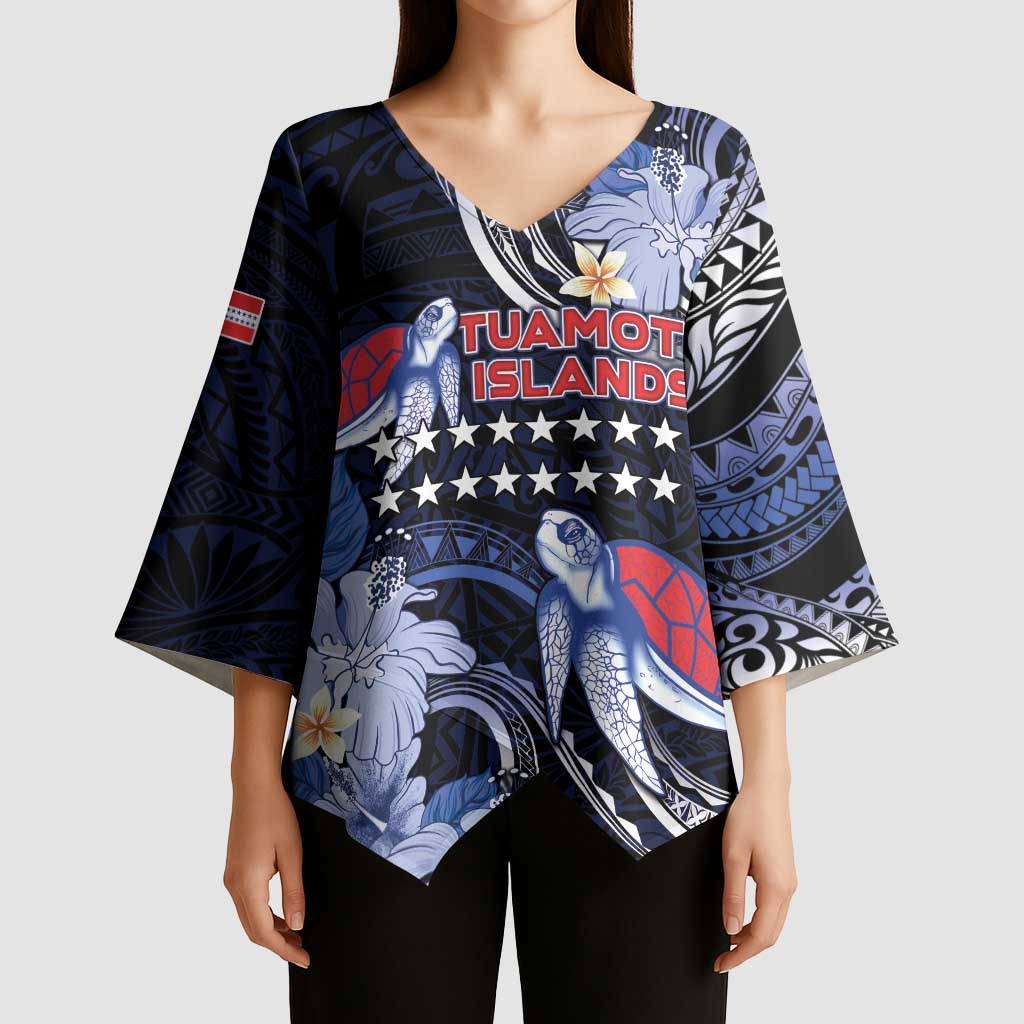 Tuamotu Islands Kimono Sleeve Blouse Polynesian Pattern With Turtle