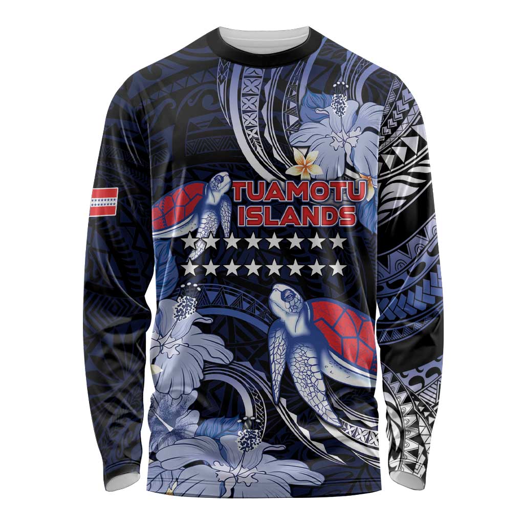 Tuamotu Islands Long Sleeve Shirt Polynesian Pattern With Turtle