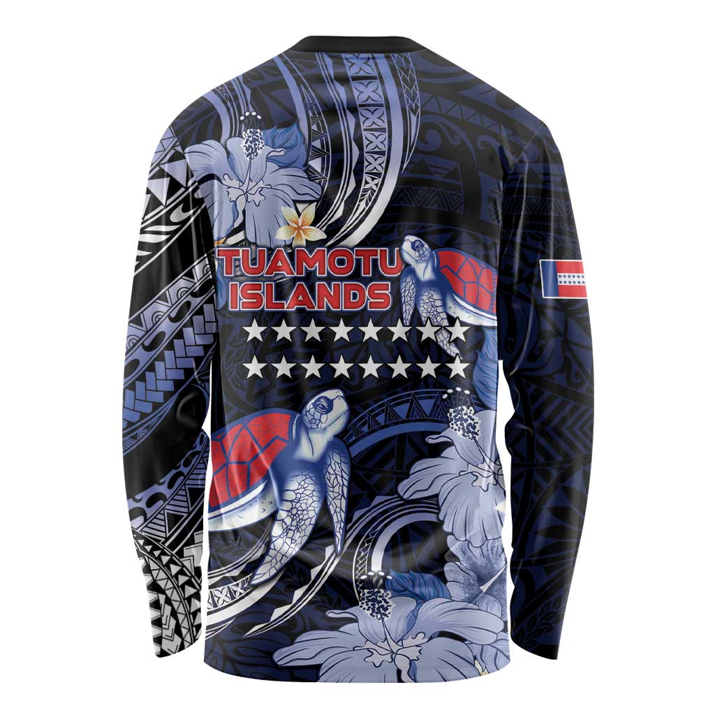 Tuamotu Islands Long Sleeve Shirt Polynesian Pattern With Turtle