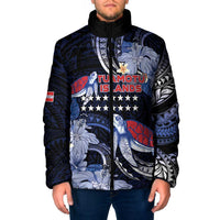 Tuamotu Islands Padded Jacket Polynesian Pattern With Turtle