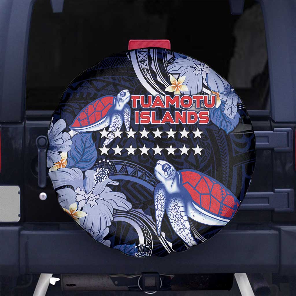 Tuamotu Islands Spare Tire Cover Polynesian Pattern With Turtle