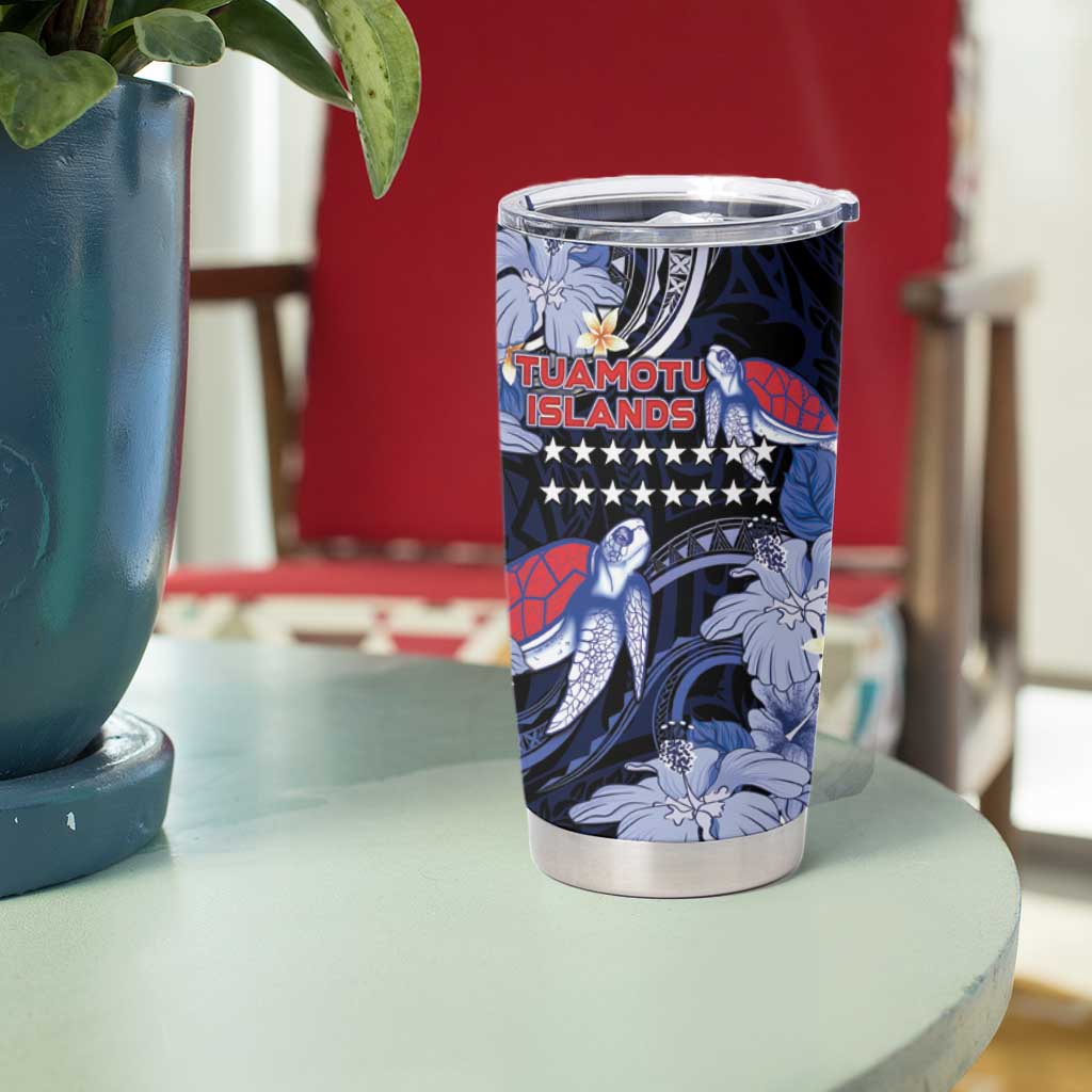 Tuamotu Islands Tumbler Cup Polynesian Pattern With Turtle