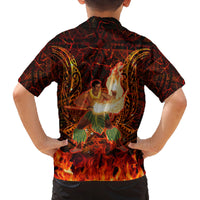 Samoa Siva Afi Festival Family Matching Off Shoulder Long Sleeve Dress and Hawaiian Shirt Fire Knife Dancing LT05 - Polynesian Pride