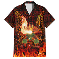 Samoa Siva Afi Festival Family Matching Summer Maxi Dress and Hawaiian Shirt Fire Knife Dancing LT05 Dad's Shirt - Short Sleeve Green - Polynesian Pride