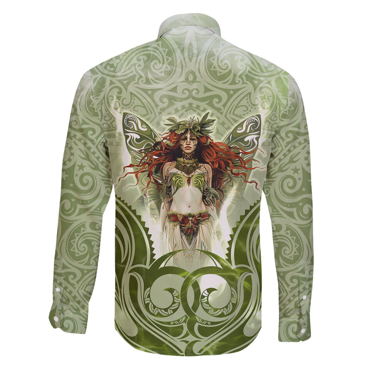 New Zealand Maori Fairy Patupaiarehe Family Matching Long Sleeve Bodycon Dress and Hawaiian Shirt Polynesian Style LT05 - Polynesian Pride