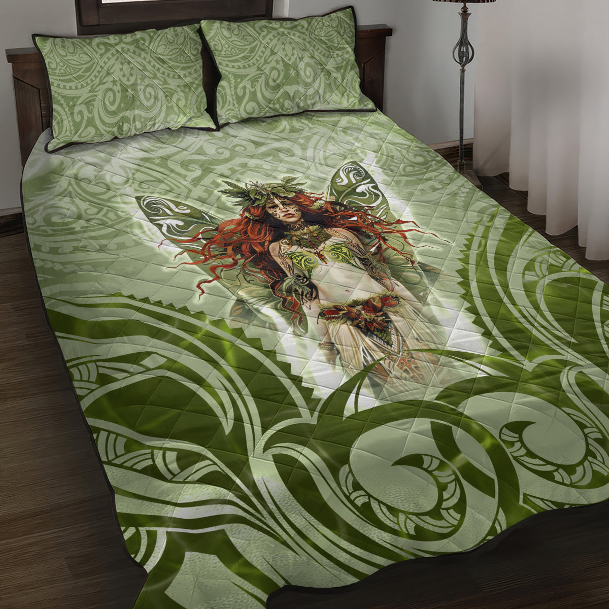 New Zealand Maori Fairy Patupaiarehe Quilt Bed Set Polynesian Style LT05 Red - Polynesian Pride