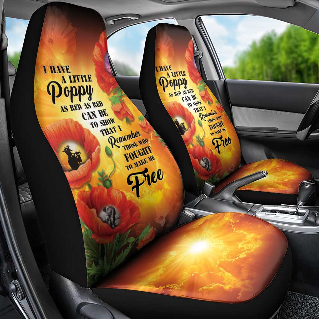 ANZAC Day Red Poppy Car Seat Cover Honoring The ANZAC Spirit
