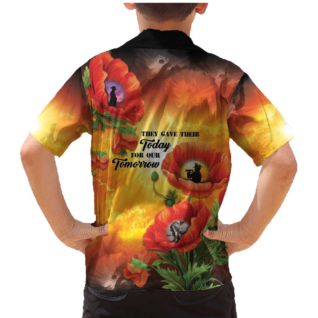 ANZAC Day Red Poppy Family Matching Mermaid Dress and Hawaiian Shirt Honoring The ANZAC Spirit LT05 - Polynesian Pride