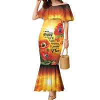 ANZAC Day Red Poppy Family Matching Mermaid Dress and Hawaiian Shirt Honoring The ANZAC Spirit LT05 Mom's Dress Orange - Polynesian Pride
