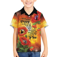 ANZAC Day Red Poppy Family Matching Off The Shoulder Long Sleeve Dress and Hawaiian Shirt Honoring The ANZAC Spirit LT05 Son's Shirt Orange - Polynesian Pride