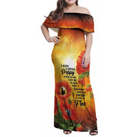 ANZAC Day Red Poppy Family Matching Off Shoulder Maxi Dress and Hawaiian Shirt Honoring The ANZAC Spirit LT05 Mom's Dress Orange - Polynesian Pride