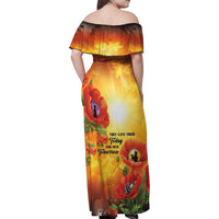 ANZAC Day Red Poppy Family Matching Off Shoulder Maxi Dress and Hawaiian Shirt Honoring The ANZAC Spirit LT05 - Polynesian Pride