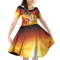 ANZAC Day Red Poppy Family Matching Off Shoulder Short Dress and Hawaiian Shirt Honoring The ANZAC Spirit LT05 Daughter's Dress Orange - Polynesian Pride
