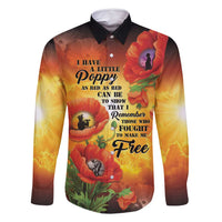 ANZAC Day Red Poppy Family Matching Off Shoulder Short Dress and Hawaiian Shirt Honoring The ANZAC Spirit LT05 Dad's Shirt - Long Sleeve Orange - Polynesian Pride
