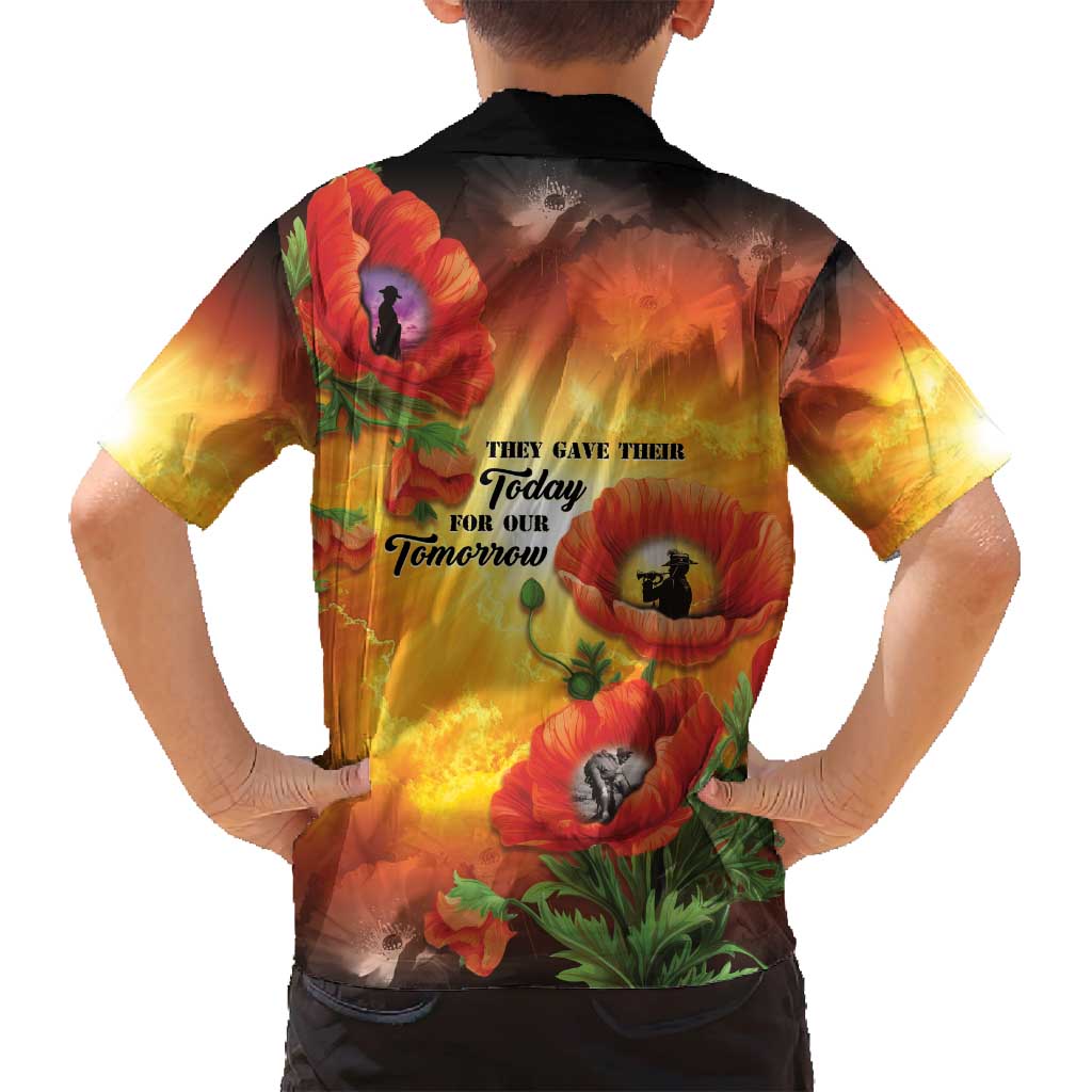 ANZAC Day Red Poppy Family Matching Summer Maxi Dress and Hawaiian Shirt Honoring The ANZAC Spirit LT05 - Polynesian Pride