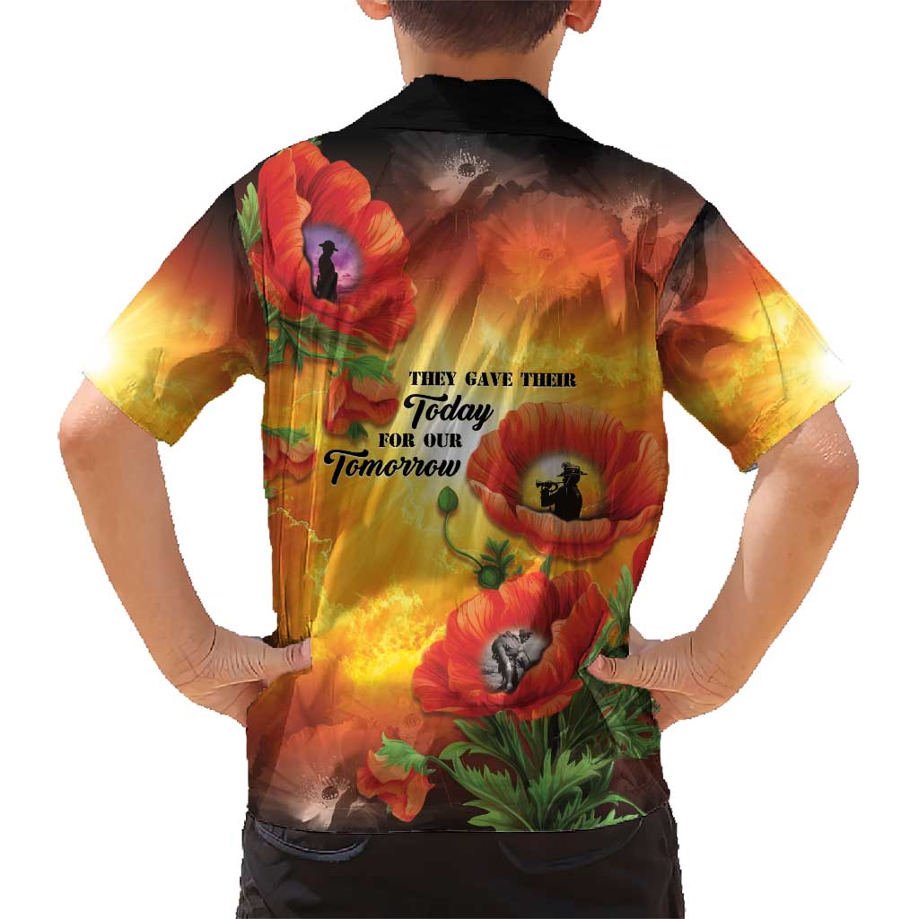 ANZAC Day Red Poppy Kid Hawaiian Shirt Honoring The ANZAC Spirit
