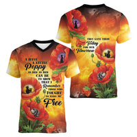 ANZAC Day Red Poppy Women V-Neck T-Shirt Honoring The ANZAC Spirit