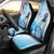 Aotearoa Maori Wahine Car Seat Cover Fantail Bird Blue Gold Marble