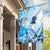 Aotearoa Maori Wahine Garden Flag Fantail Bird Blue Gold Marble