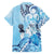 Aotearoa Maori Wahine Hawaiian Shirt Fantail Bird Blue Gold Marble
