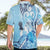 Aotearoa Maori Wahine Hawaiian Shirt Fantail Bird Blue Gold Marble