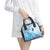 Aotearoa Maori Wahine Shoulder Handbag Fantail Bird Blue Gold Marble