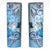 Aotearoa Maori Wahine Skinny Tumbler Fantail Bird Blue Gold Marble