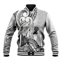 Aotearoa Maori Wahine Baseball Jacket Fantail Bird Black Gold Marble