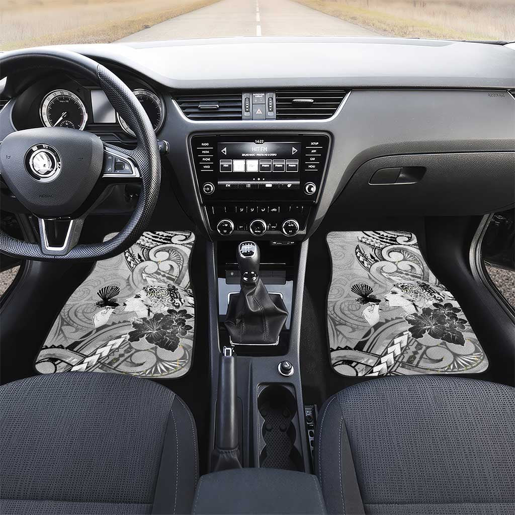 Aotearoa Maori Wahine Car Mats Fantail Bird Black Gold Marble