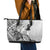 Aotearoa Maori Wahine Leather Tote Bag Fantail Bird Black Gold Marble