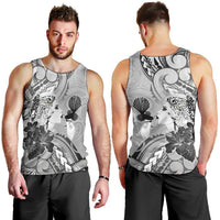 Aotearoa Maori Wahine Men Tank Top Fantail Bird Black Gold Marble