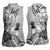 Aotearoa Maori Wahine Women Sleeveless Polo Shirt Fantail Bird Black Gold Marble