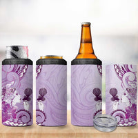 Aotearoa Maori Wahine 4 in 1 Can Cooler Tumbler Fantail Bird Purple Gold Marble LT05 - Polynesian Pride