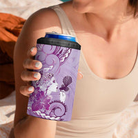 Aotearoa Maori Wahine 4 in 1 Can Cooler Tumbler Fantail Bird Purple Gold Marble LT05 - Polynesian Pride