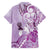 Aotearoa Maori Wahine Hawaiian Shirt Fantail Bird Purple Gold Marble