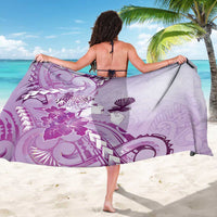 Aotearoa Maori Wahine Sarong Fantail Bird Purple Gold Marble