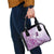 Aotearoa Maori Wahine Shoulder Handbag Fantail Bird Purple Gold Marble