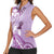 Aotearoa Maori Wahine Women Sleeveless Polo Shirt Fantail Bird Purple Gold Marble