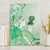 Aotearoa Maori Wahine Canvas Wall Art Fantail Bird Green Gold Marble