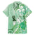 Aotearoa Maori Wahine Hawaiian Shirt Fantail Bird Green Gold Marble