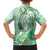 Aotearoa Maori Wahine Hawaiian Shirt Fantail Bird Green Gold Marble