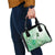 Aotearoa Maori Wahine Shoulder Handbag Fantail Bird Green Gold Marble