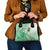 Aotearoa Maori Wahine Shoulder Handbag Fantail Bird Green Gold Marble