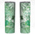 Aotearoa Maori Wahine Skinny Tumbler Fantail Bird Green Gold Marble