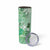 Aotearoa Maori Wahine Skinny Tumbler Fantail Bird Green Gold Marble