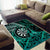 New Zealand Darts Area Rug Maori Koru Dartboard Turquoise Flame