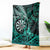 New Zealand Darts Blanket Maori Koru Dartboard Turquoise Flame