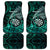 New Zealand Darts Car Mats Maori Koru Dartboard Turquoise Flame